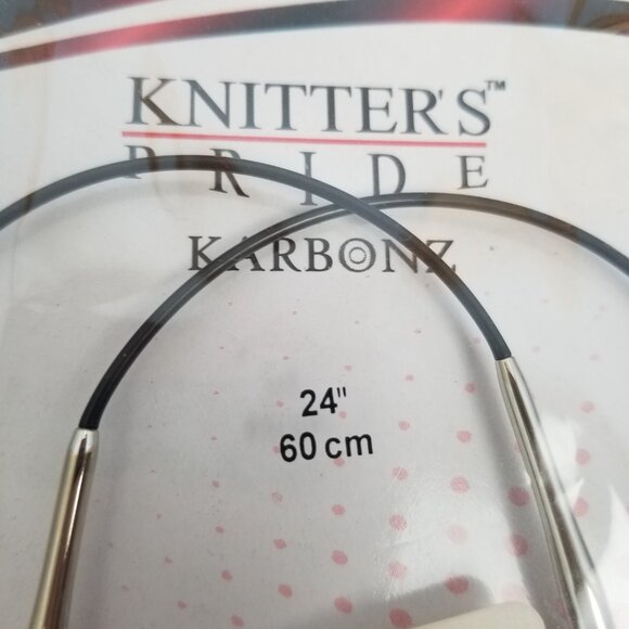 Circular Knitting Needles Karbonz Carbon Fiber Brass Tips 24" Size US 7 4.50 mm - Picture 3 of 9